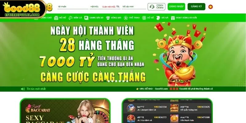 Nhà cái Good88 là sân chơi hấp dẫn không thể bỏ qua trong năm 2024